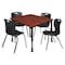 Regency Tables > Height Adjustable > Square Mobile Table & Chair Sets, 48 W, 48 L, 23-34 H, Cherry TB4848CHAPCBK40BK - alternate 1